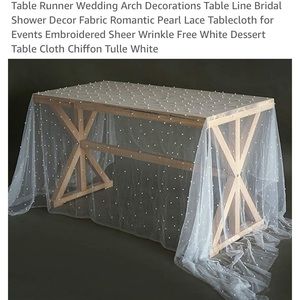 Chiffon tablecloth with pearls